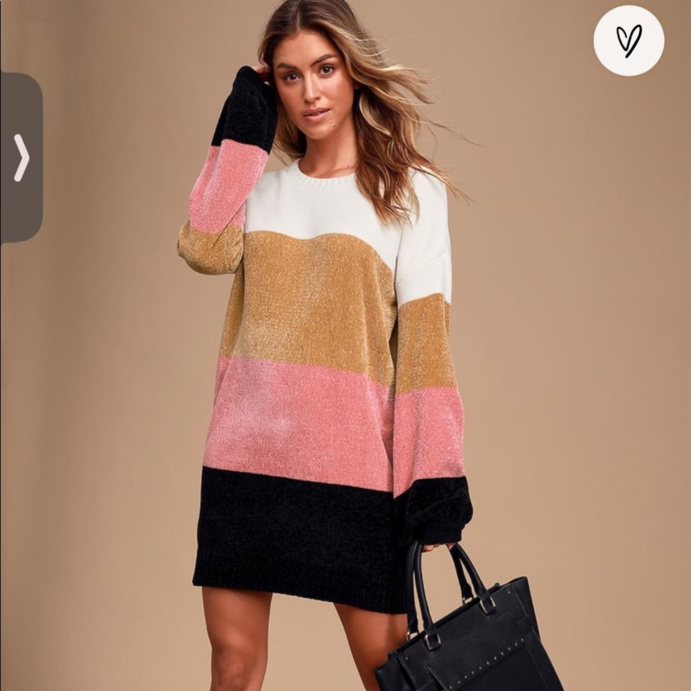 Chenille color block sweater dress (or oversized sweater!)